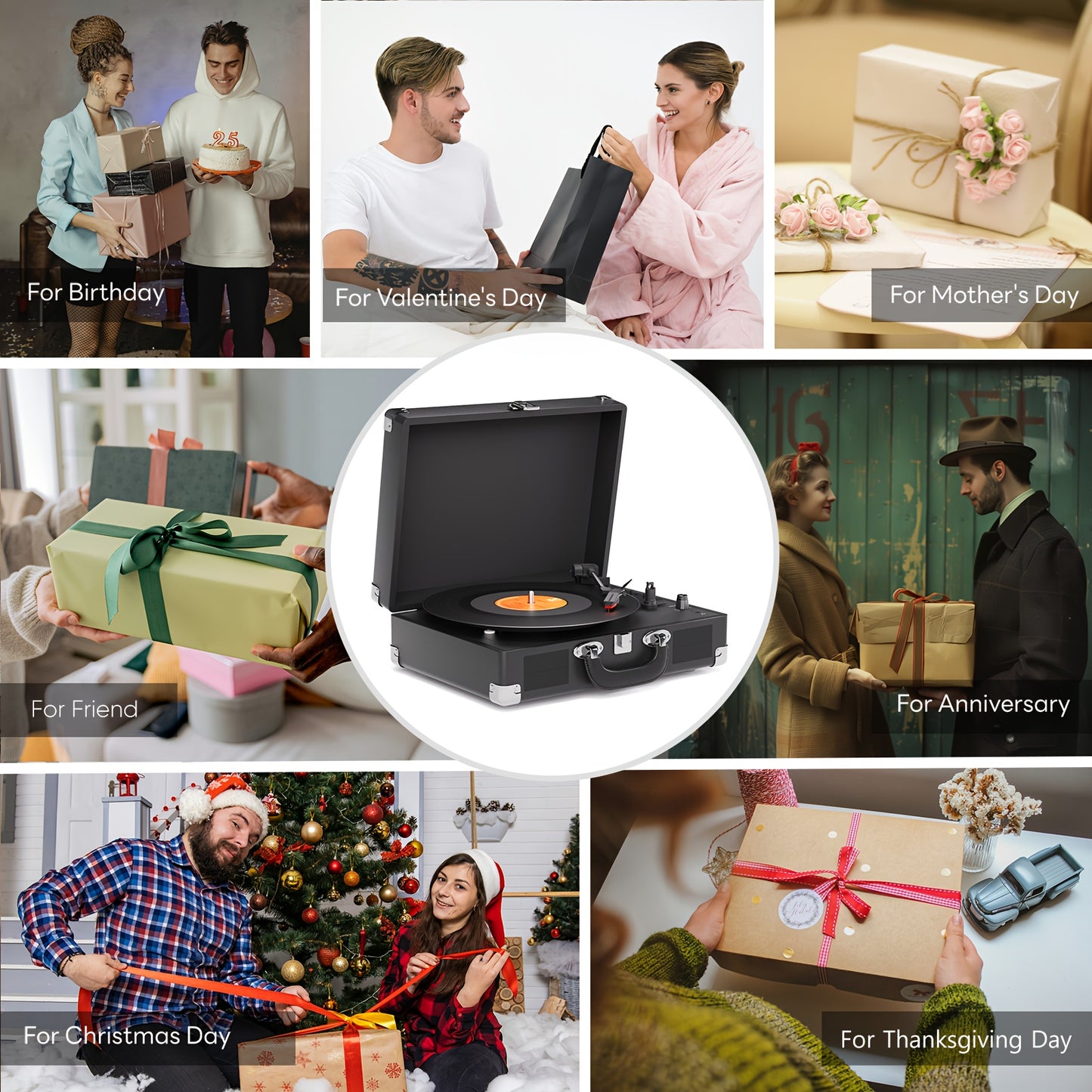 Maio C210 Vintage Wooden Turntable - 3-Speed (33/45/78 RPM), Belt-Driven, Wireless Streaming & Built-in Speaker -recordscrate