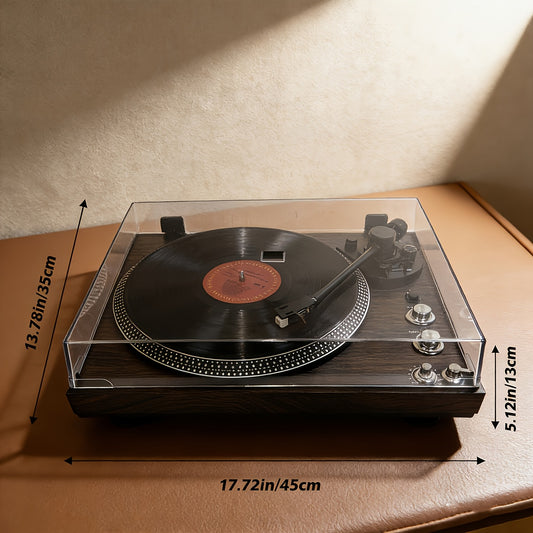 Vintage Wireless Belt-Driven Turntable - 33/45 RPM, Preamp, RCA Cable, British Plug (Ideal Christmas Gift) -recordscrate