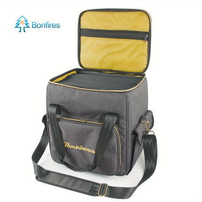 FF Bonfires Vinyl Record Carrying Bag - 45 LP Capacity with Separation Layer -recordscrate