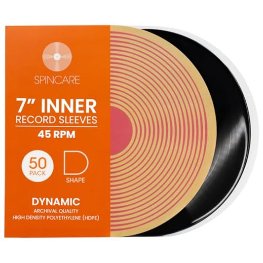 Archival-Grade HDPE Vinyl Inner Sleeves - Anti-Static Rounded Edge for 17.78cm 45 RPM Singles -recordscrate