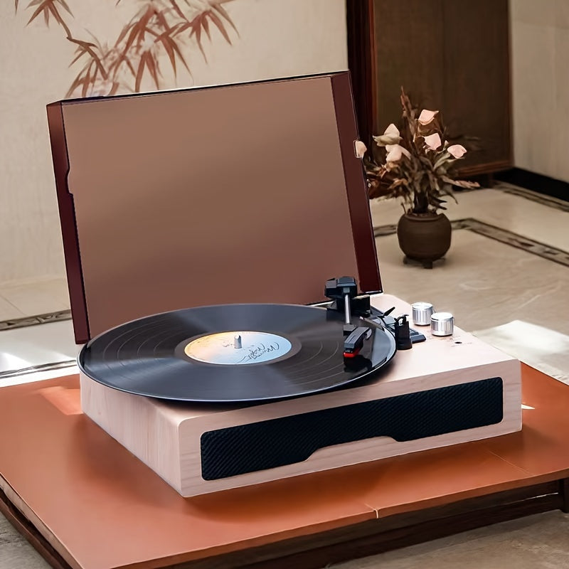 Anchurian Ash Portable Wireless Turntable - 3-Speed 33/45/78 RPM, Stereo Speakers & USB Type-C Rechargeable -recordscrate