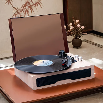 Anchurian Ash Portable Wireless Turntable - 3-Speed 33/45/78 RPM, Stereo Speakers & USB Type-C Rechargeable -recordscrate