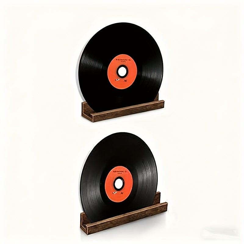12-Inch Wall-Mounted Floating LP Shelf - Rustic Brown Wooden Display Rack -recordscrate