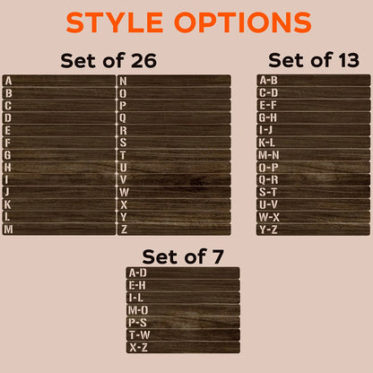 Handcrafted Wooden Vinyl Record Dividers with Letters -recordscrate