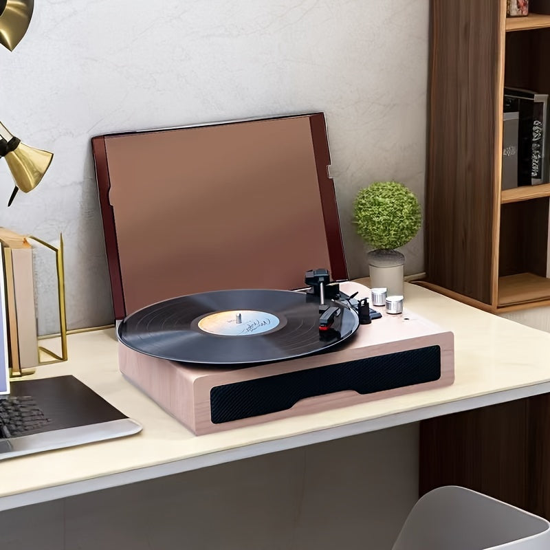 Anchurian Ash Portable Wireless Turntable - 3-Speed 33/45/78 RPM, Stereo Speakers & USB Type-C Rechargeable -recordscrate