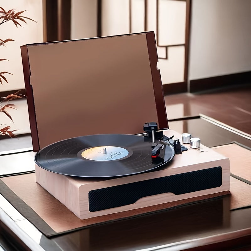 Anchurian Ash Portable Wireless Turntable - 3-Speed 33/45/78 RPM, Stereo Speakers & USB Type-C Rechargeable -recordscrate