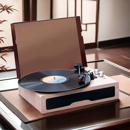 Anchurian Ash Portable Wireless Turntable - 3-Speed 33/45/78 RPM, Stereo Speakers & USB Type-C Rechargeable -recordscrate