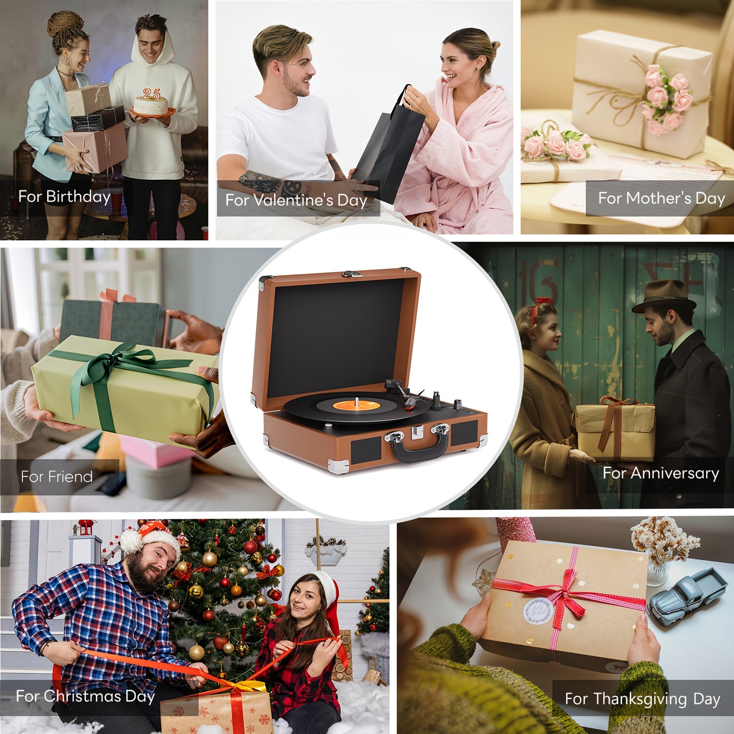 Maio C200Z Retro Gramophone - External Speaker Compatible, Ideal Holiday Gift for Family Music Feast -recordscrate