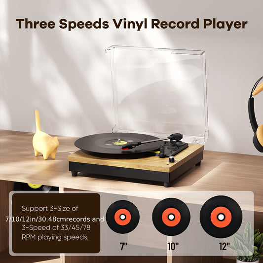 Maio E200Y Retro Gramophone - Belt-Driven Vinyl Player, Multi-Ports, Ideal for Parties & Gifts (Vinyl Records Not Included) -recordscrate
