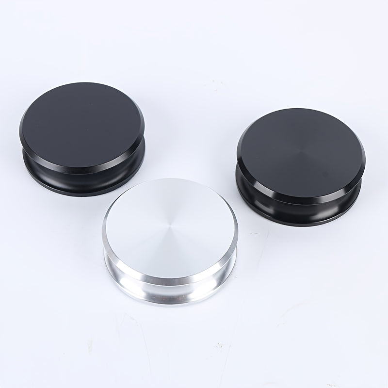 Polished Black & Silver Aluminum Alloy LP Record Weight (Anti-Vibration) -recordscrate