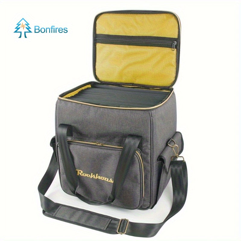 FF Bonfires Vinyl Record Carrying Bag - 45 LP Capacity with Separation Layer -recordscrate