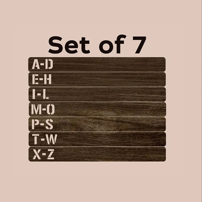 Handcrafted Wooden Vinyl Record Dividers with Letters -recordscrate