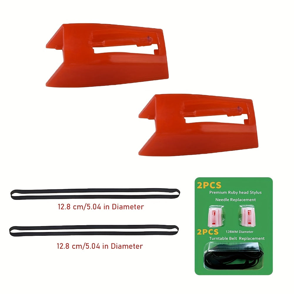 3-Speed Belt-Driven Vintage Turntable - Built-in Speakers, FM Radio, 3.5mm/Line Out + 2 Belts & 2 Styli -recordscrate