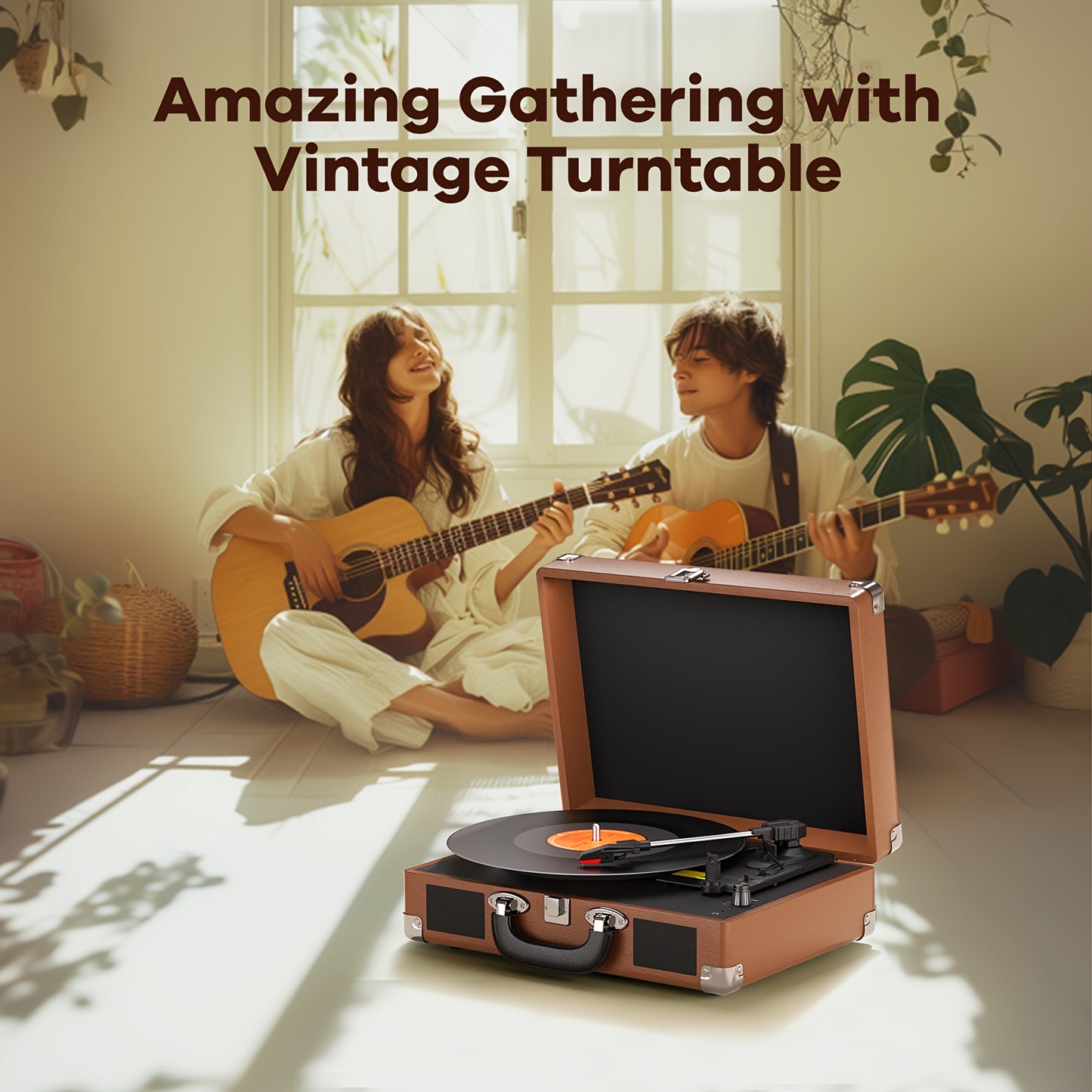 Maio C200Z Retro Gramophone - External Speaker Compatible, Ideal Holiday Gift for Family Music Feast -recordscrate