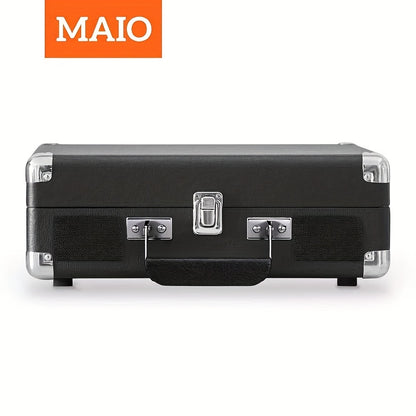 Maio C210 Vintage Wooden Turntable - 3-Speed (33/45/78 RPM), Belt-Driven, Wireless Streaming & Built-in Speaker -recordscrate