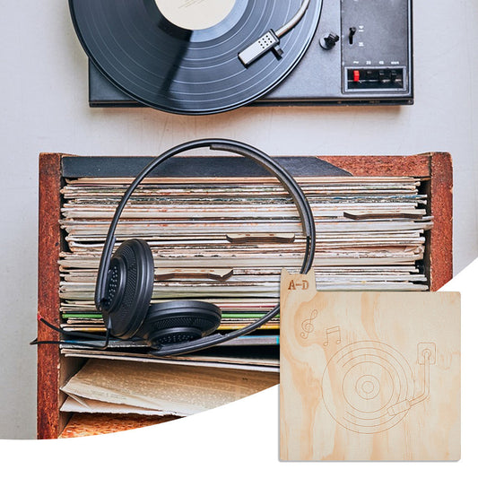 6-Pack Wooden Letter Dividers - Vinyl Record/CD/DVD Organizer for Bookshelves (Thanksgiving Gift) -recordscrate