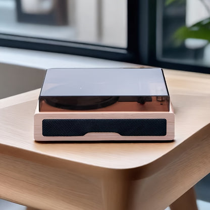 Anchurian Ash Portable Wireless Turntable - 3-Speed 33/45/78 RPM, Stereo Speakers & USB Type-C Rechargeable -recordscrate