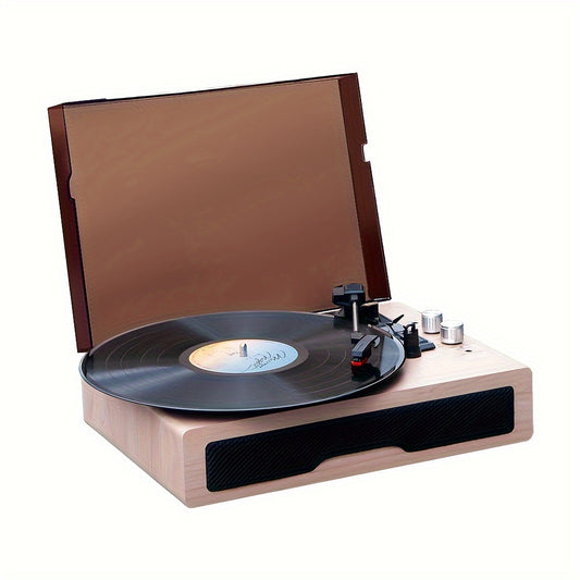 Anchurian Ash Portable Wireless Turntable - 3-Speed 33/45/78 RPM, Stereo Speakers & USB Type-C Rechargeable -recordscrate